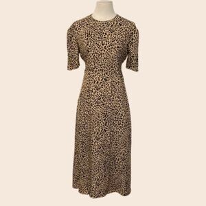 Showroom Leopard Print Tie Back Midi Dress Size Large